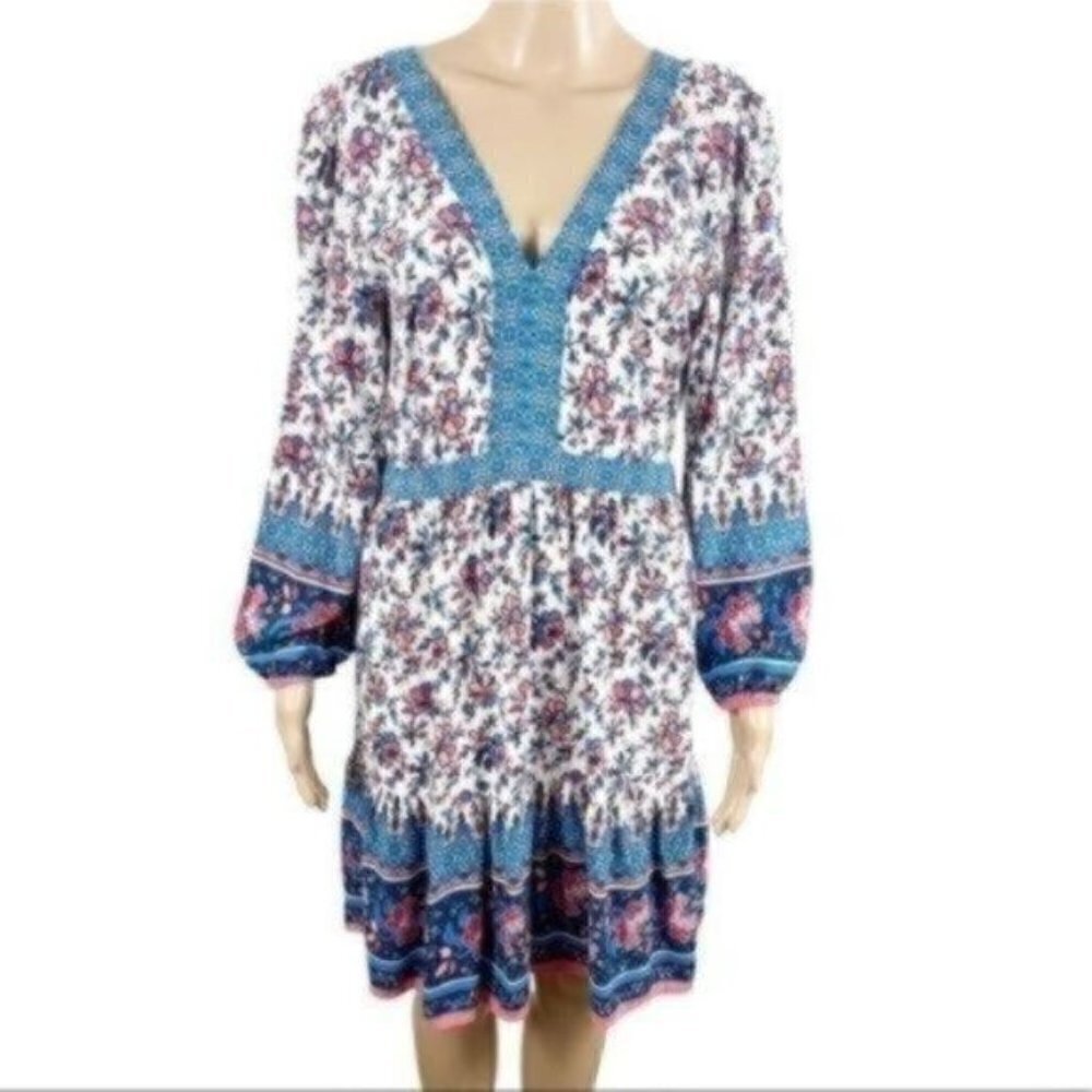 Loft Beach Rayon v-neck floral dress size small Style 524242 - Picture 2 of 9